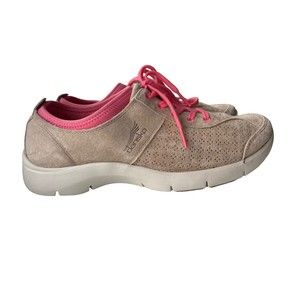 Dansko Womens Elise Suede Lace Up Shoes Size 39 8.5-9 Tan‎ Pink Comfort Sneakers
